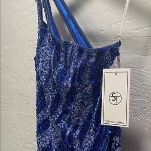 Blue Sequin Maxi Dress